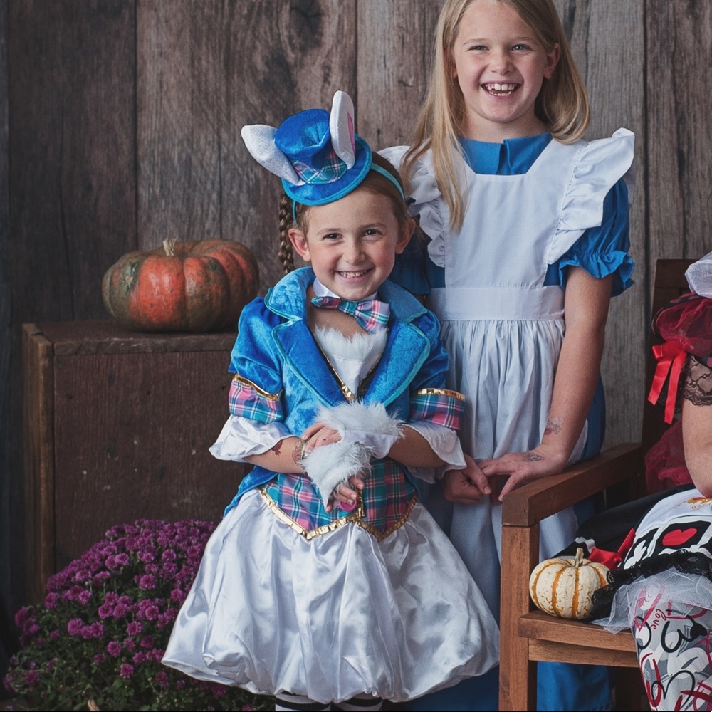 Suit Yourself Down The Rabbit Hole- Wonderland Girls Halloween Costume Small 4-6